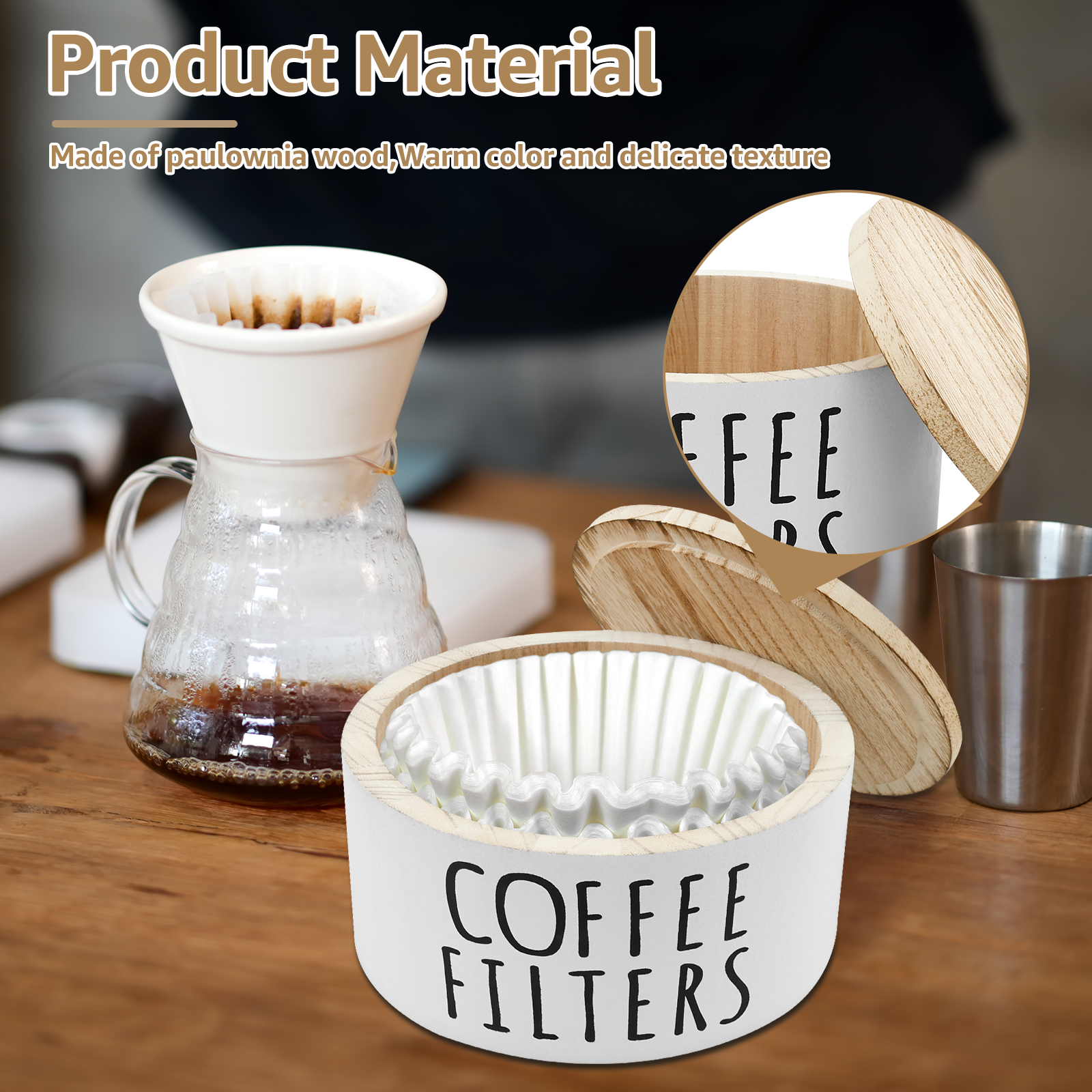 Coffee Filter Holder with Lid  - Coffee Equipment Organizer 评论和价格