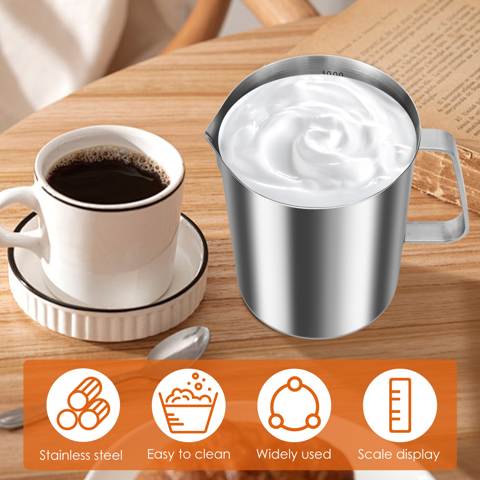 500/1000ML Stainless Steel Mil - Milk Steaming Pitcher 评论和价格