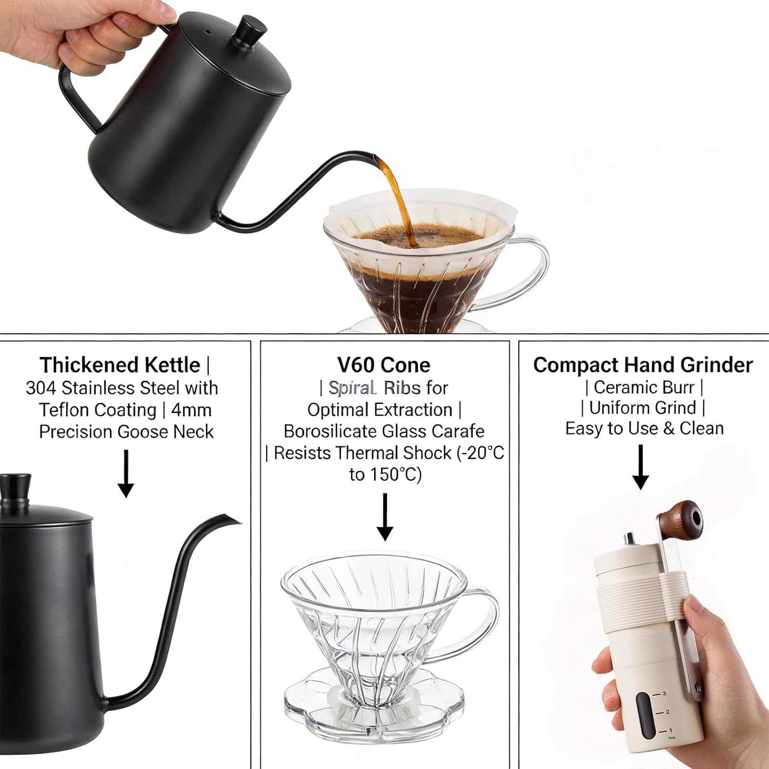 Single Serve Manual Pour Over  - Coffee Equipment V60 评论和价格