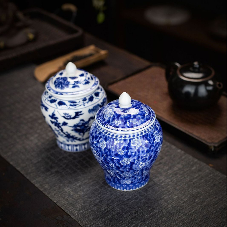 Blue and White Porcelain Tea C - Coffee Equipment Organizer 评论和价格